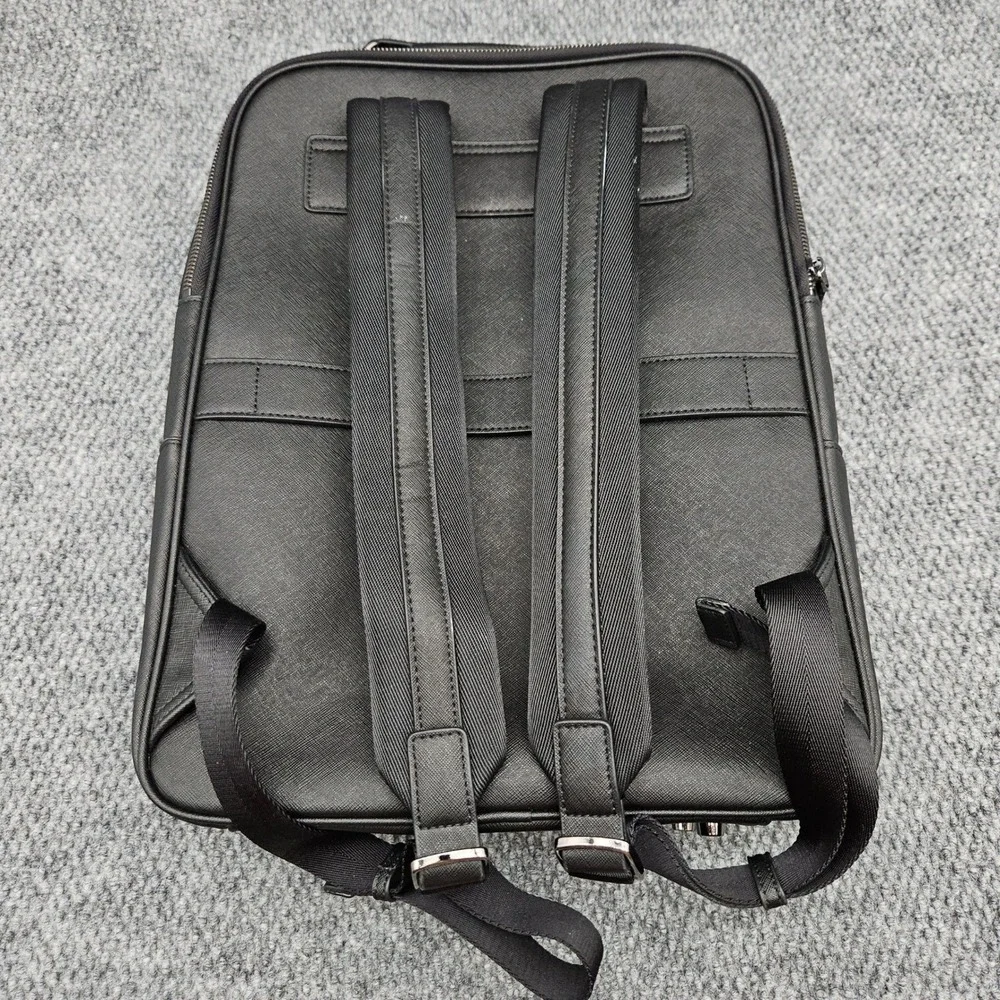 Maverick & Co Komos Black Leather Backpack Professional Laptop Bag Travel School